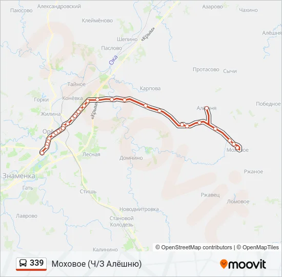 339 Bus Line Map