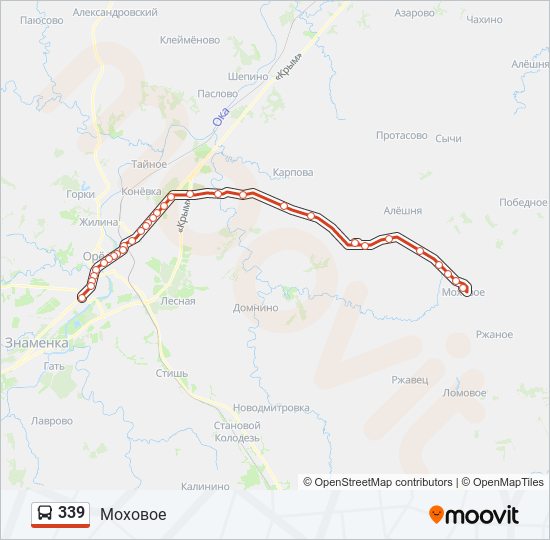 Автобус 339: карта маршрута