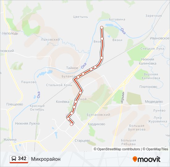 Автобус 342: карта маршрута