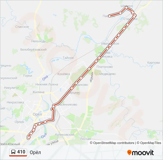 410 Bus Line Map