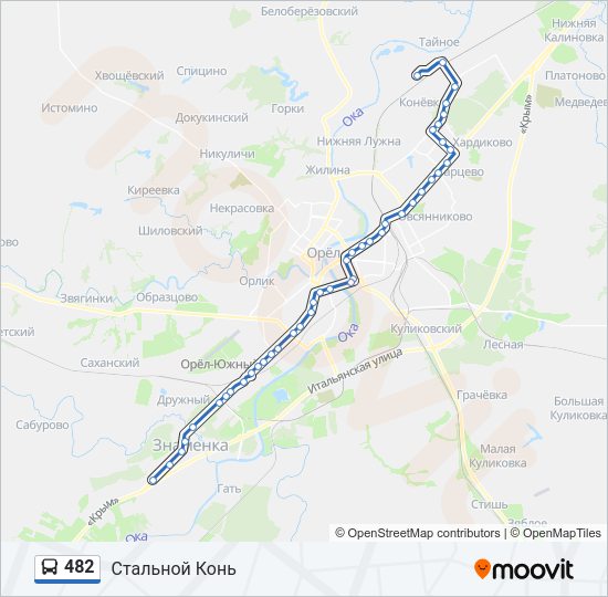 Автобус 482: карта маршрута