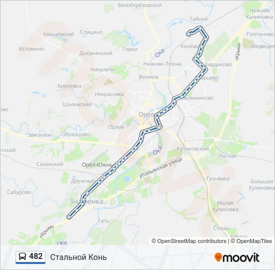 Автобус 482: карта маршрута