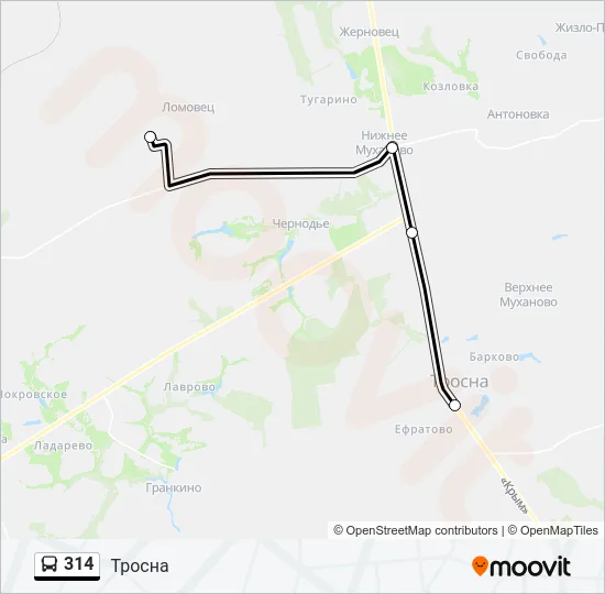 314 Bus Line Map