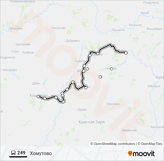 Автобус 249: карта маршрута