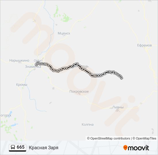 Автобус 665: карта маршрута
