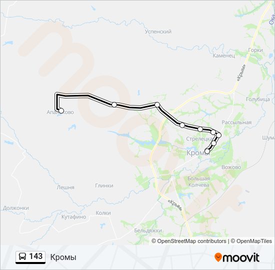 Автобус 143: карта маршрута