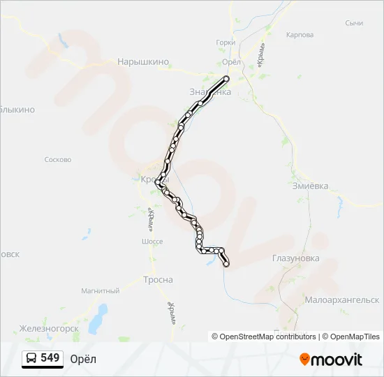 549 Bus Line Map