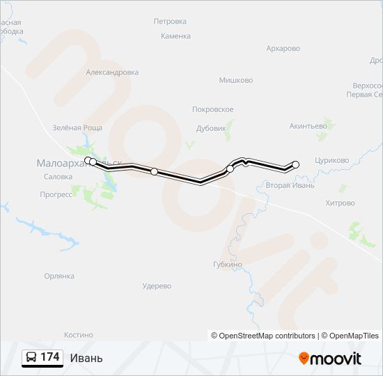 Автобус 174: карта маршрута