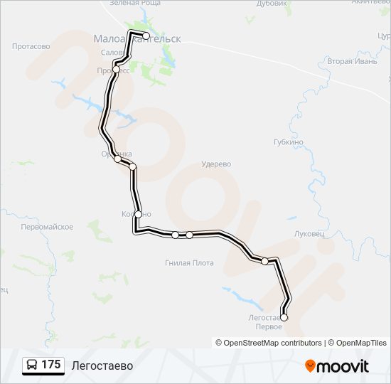 Автобус 175: карта маршрута