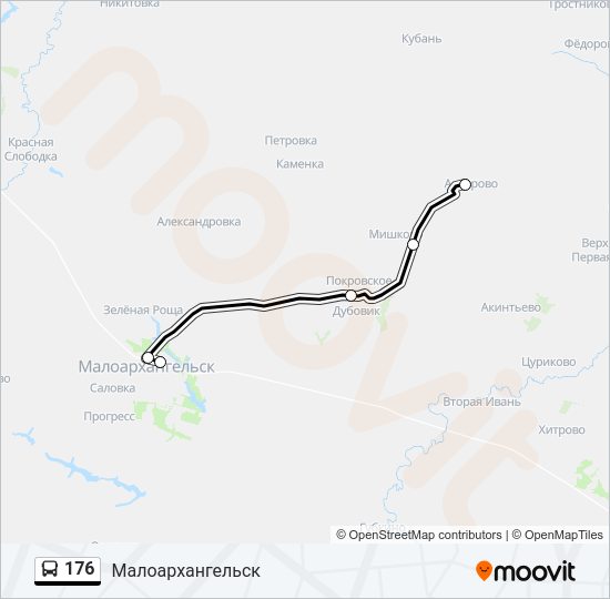 Автобус 176: карта маршрута