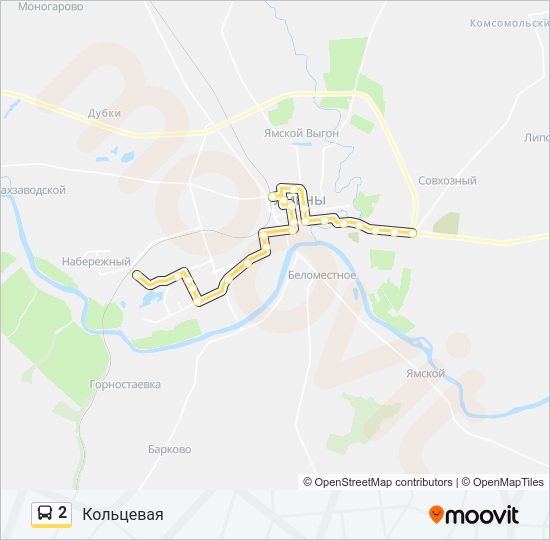 Автобус 2: карта маршрута