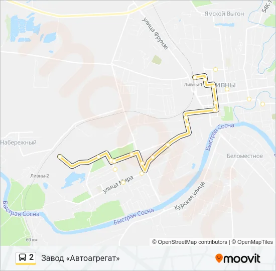 Автобус 2: карта маршрута