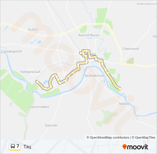 Автобус 7: карта маршрута