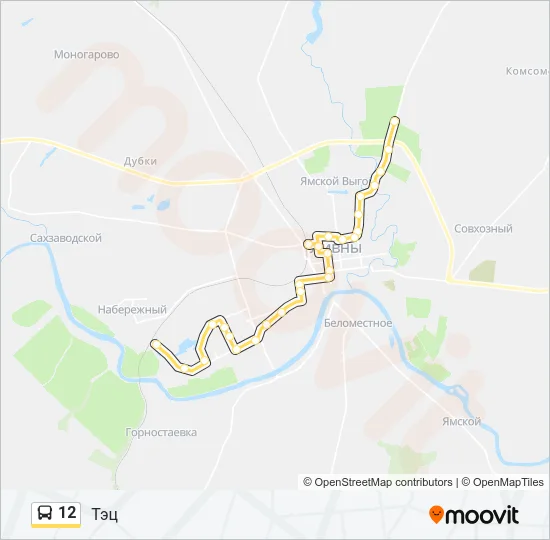 12 Bus Line Map