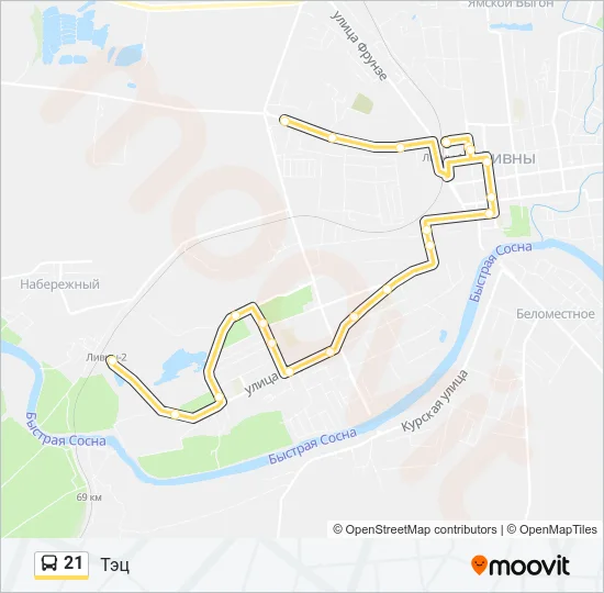 21 Bus Line Map