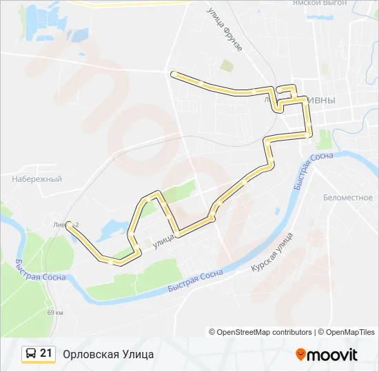 21 Bus Line Map