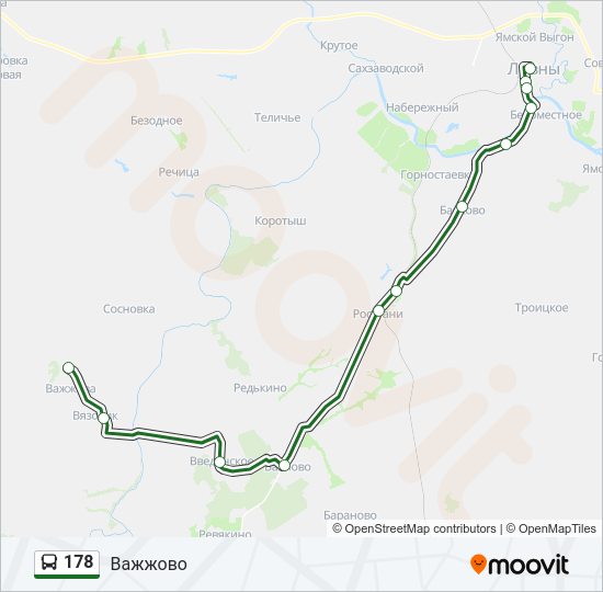 Автобус 178: карта маршрута