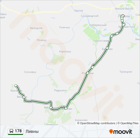 Автобус 178: карта маршрута