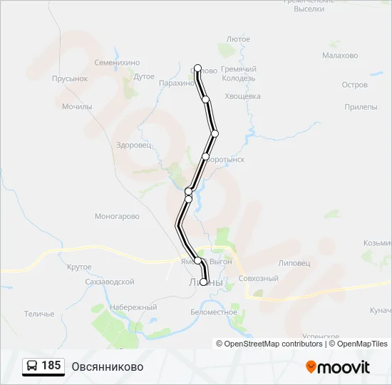 185 Bus Line Map