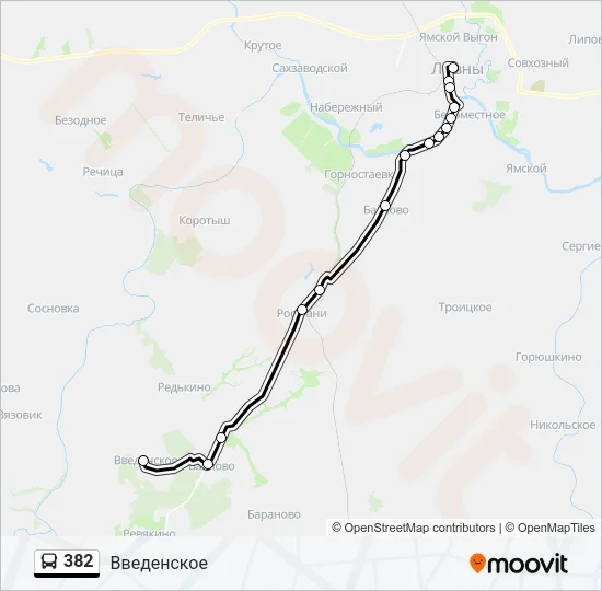 382 Bus Line Map