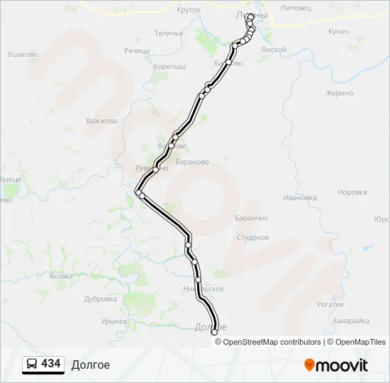 434 Bus Line Map