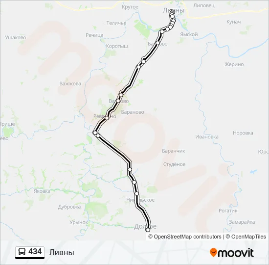 434 Bus Line Map