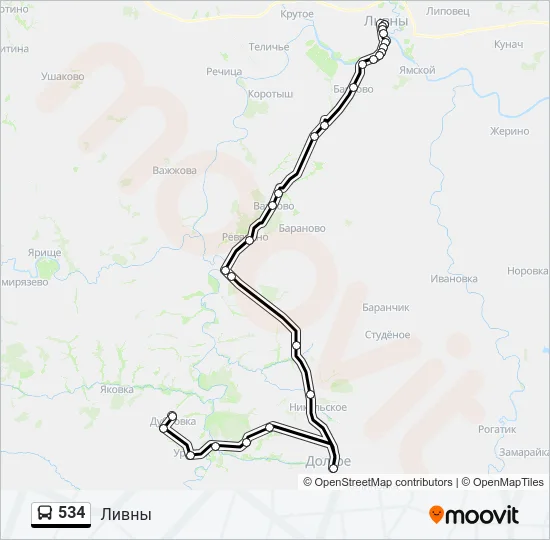 534 Bus Line Map