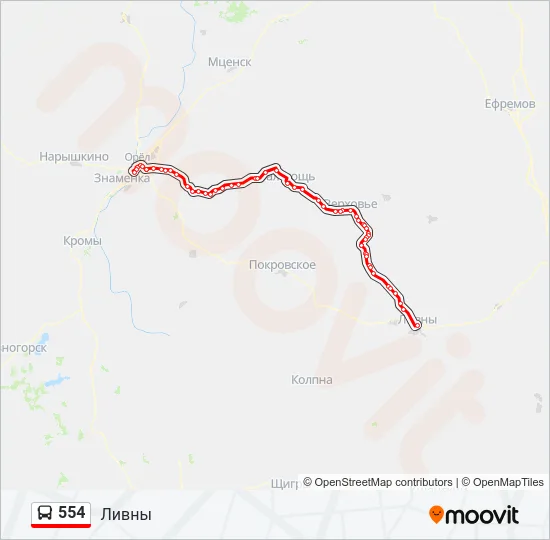 554 Bus Line Map
