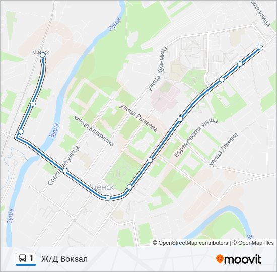 Автобус 1: карта маршрута