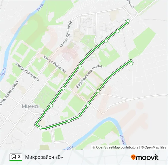 Автобус 3: карта маршрута