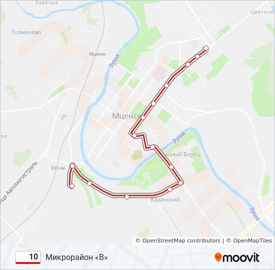 Автобус 10 схема движения