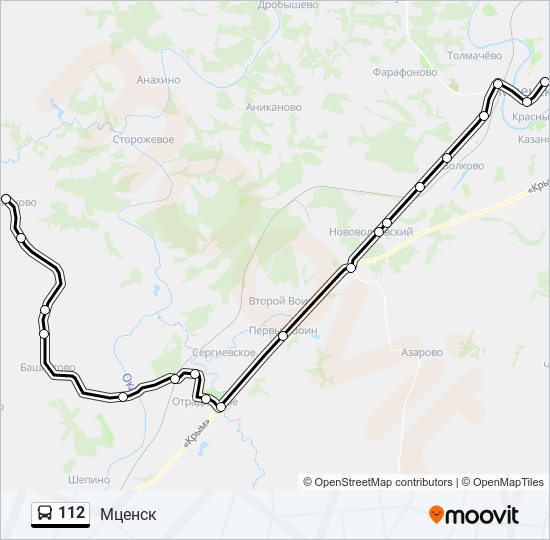 Автобус 112: карта маршрута