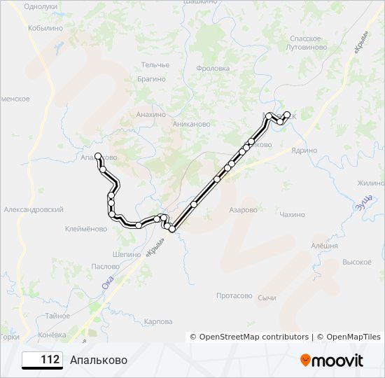 Автобус 112: карта маршрута