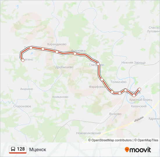128 Bus Line Map