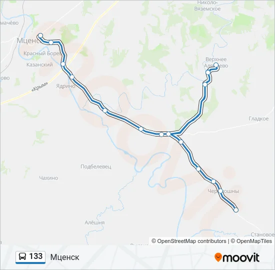 133 Bus Line Map