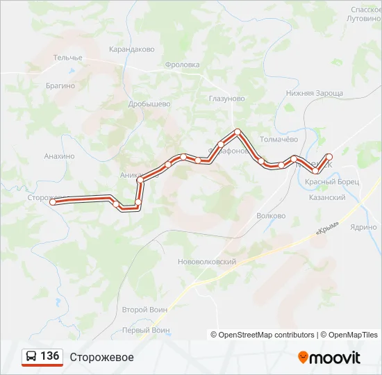 136 Bus Line Map