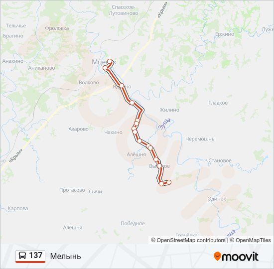 Автобус 137: карта маршрута