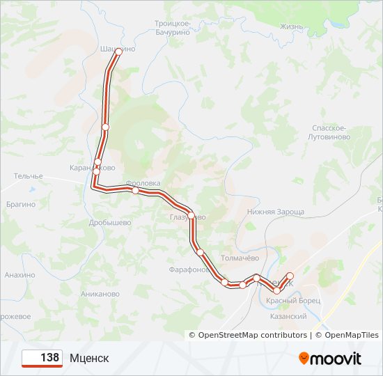 Автобус 138 маршрут остановки