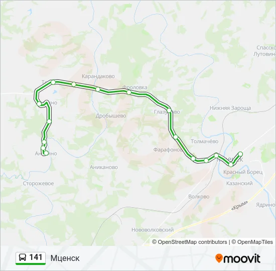 141 Bus Line Map