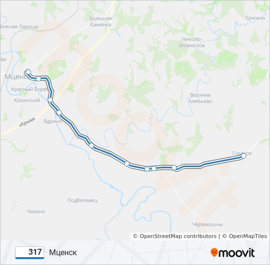 Автобус 317 маршрут остановки