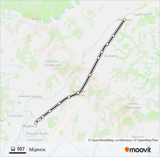 507 bus Line Map