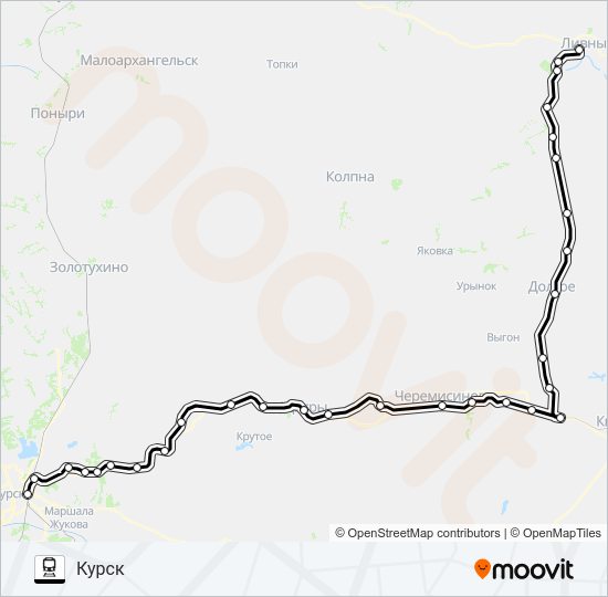 КУРСКОЕ НАПРАВЛЕНИЕ (ЛИВНЫ) Train Line Map