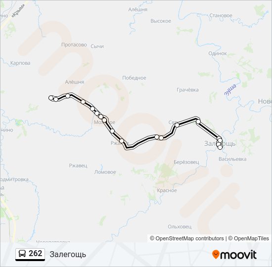 Автобус 262: карта маршрута