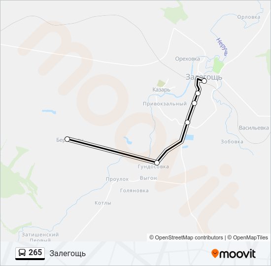 Автобус 265: карта маршрута