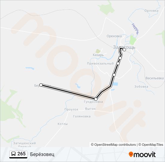 Автобус 265: карта маршрута