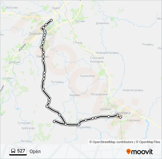 527 Bus Line Map