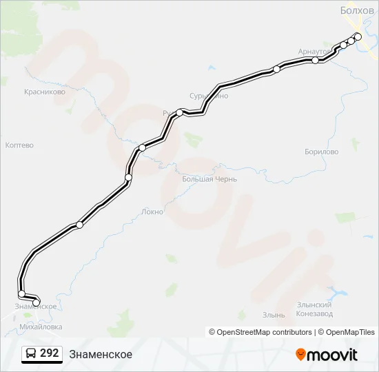 292 Bus Line Map
