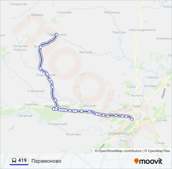 419 Bus Line Map