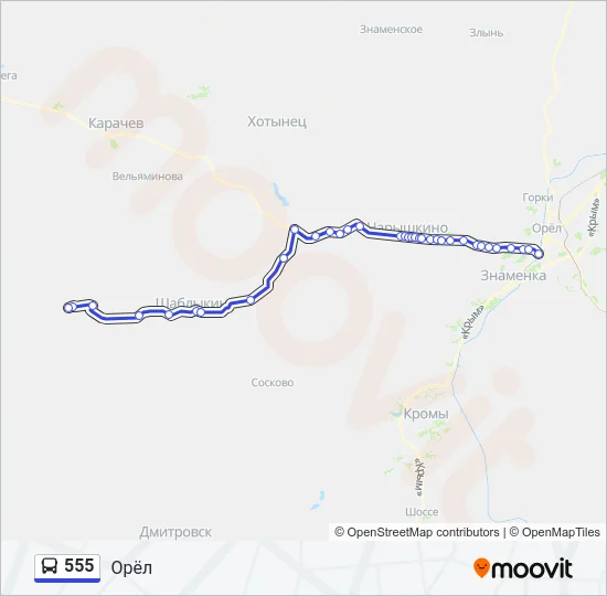 555 Bus Line Map