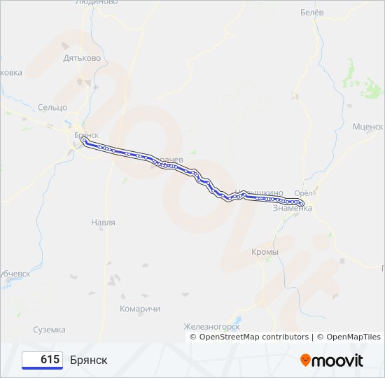 Расписание автобусов Орёл — Брянск